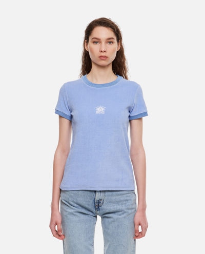 Shop Stella Mccartney Towelling T-shirt In Blue