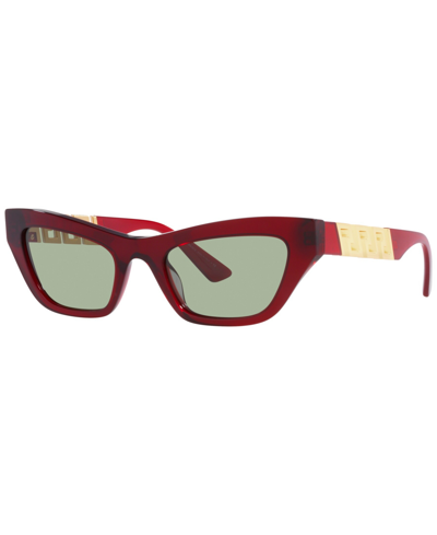 Shop Versace Women's Sunglasses, Ve4419 52 In Transparent Red