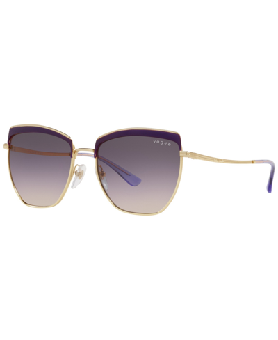 Shop Vogue Eyewear Women's Sunglasses, Vo4234s 54 In Top Violet/gold-tone