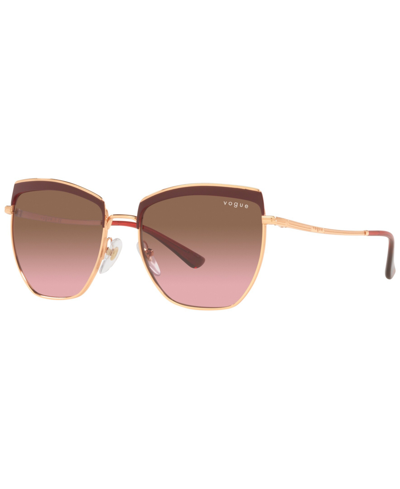 Shop Vogue Eyewear Women's Sunglasses, Vo4234s 54 In Top Bordeaux/rose Gold-tone