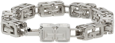 Shop Givenchy Silver G Cube Bracelet In 040-silvery