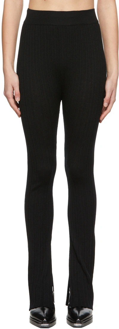 System Black Wool Lounge Pants In Black