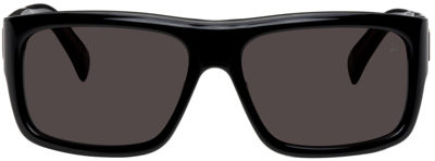 Shop Dunhill Black Rectangular Sunglasses In 001 Black