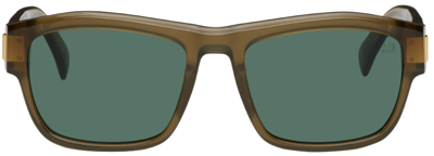 Shop Dunhill Khaki Square Sunglasses In 004 Brown