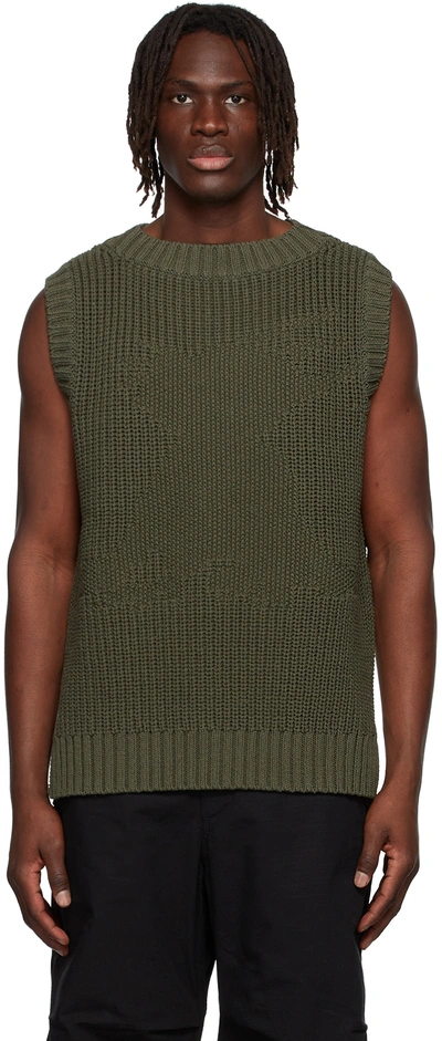 We11 Done Khaki Cotton Vest In Khaki