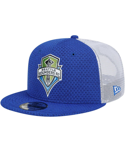 Shop New Era Men's Blue Seattle Sounders Fc Kick-off Trucker 9fifty Snapback Hat