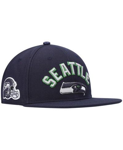 Shop Pro Standard Men's  College Navy Seattle Seahawks Stacked Snapback Hat