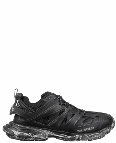 Shop Balenciaga Faded Black Track Sneakers Vegan