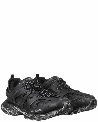 Shop Balenciaga Faded Black Track Sneakers Vegan