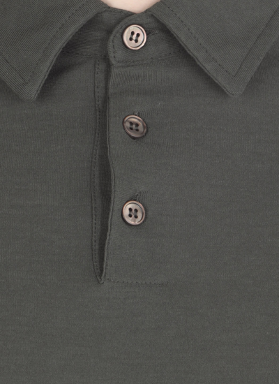 Shop Zanone Cotton Three Buttons Polo Shirt In Verde Petrolio