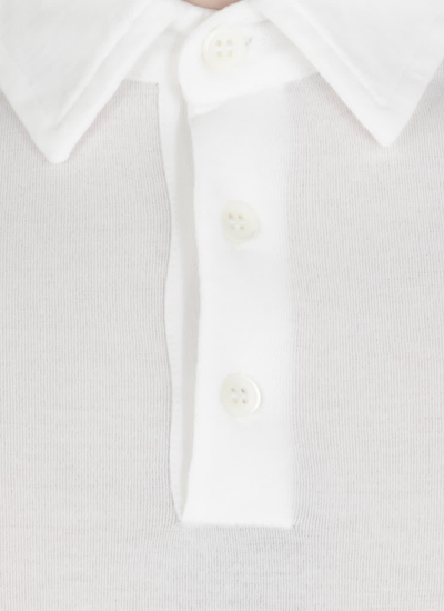 Shop Zanone Cotton Three Buttons Polo Shirt In White