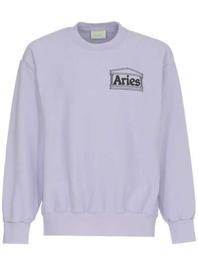 Shop Aries Premium Temple Sweatshirt In Lilac
