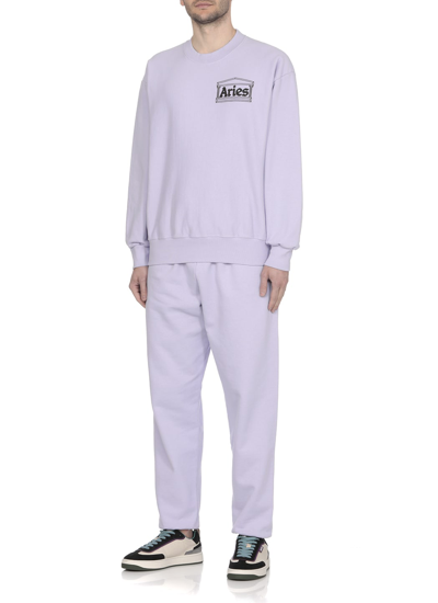 Shop Aries Premium Temple Sweatshirt In Lilac