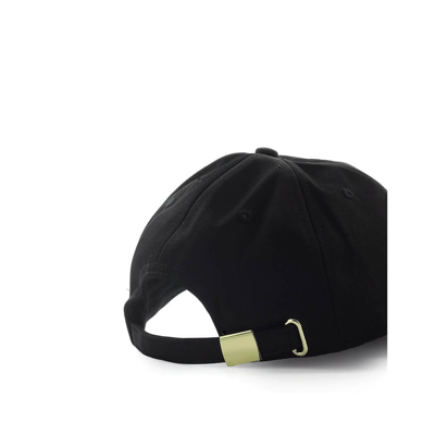 Shop Versace Jeans Couture V-emblem Black Baseball Cap In Nero