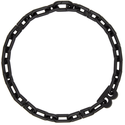 Shop Balenciaga Black Thin B Chain Necklace In 1059 Black