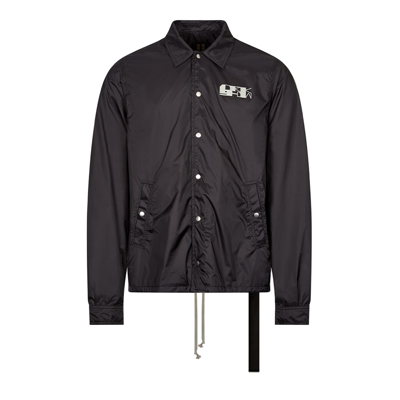 Shop Rick Owens Drkshdw Woven Snapfront Jacket In Black