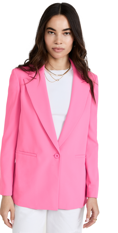 Shop Alice And Olivia Denny Notched Collar Boyfriend Blazer In French Rose