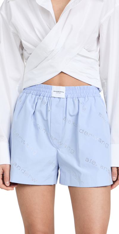 Shop Alexander Wang Classic Boxer With Allover Logo In Oxford