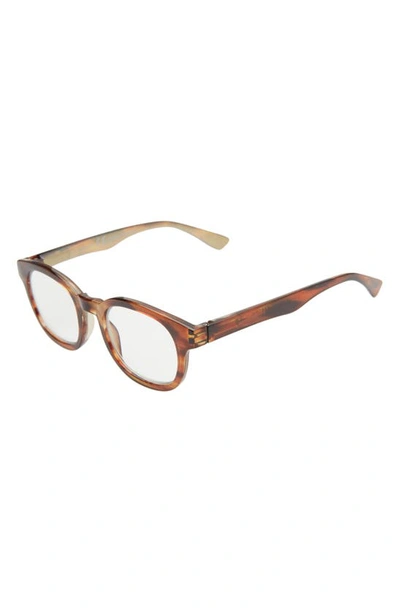 Shop Peepers Curtain Call 46mm Blue Light Blocking Reading Glasses In Tortoise Horn/ Clear