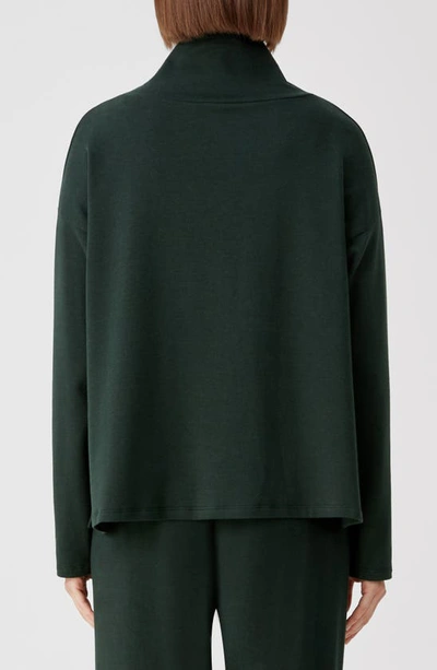 Shop Eileen Fisher Funnel Neck Top In Ivy