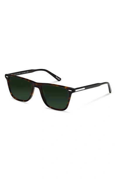 Shop Vincero Atwater 51mm Polarized Rectangle Sunglasses In Brindle Tortoise Green