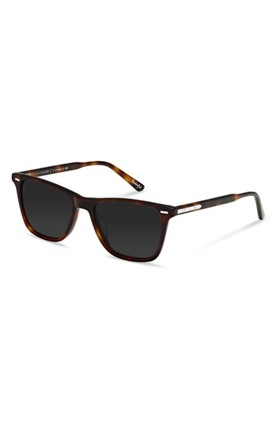 Shop Vincero Atwater 51mm Polarized Rectangle Sunglasses In Rye Totroise Smoke