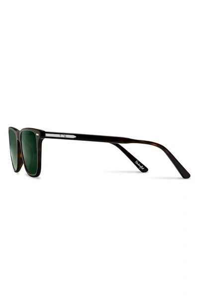 Shop Vincero Atwater 51mm Polarized Rectangle Sunglasses In Brindle Tortoise Green