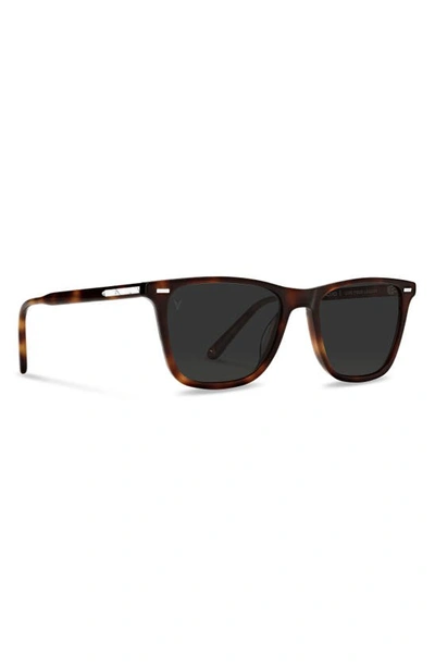 Shop Vincero Atwater 51mm Polarized Rectangle Sunglasses In Rye Totroise Smoke