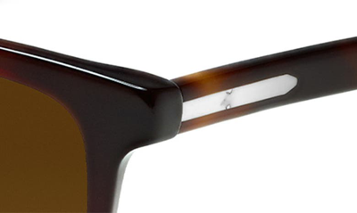 Shop Vincero Presley 56mm Polarized Rectangle Sunglasses In Rye Tortoise Brown