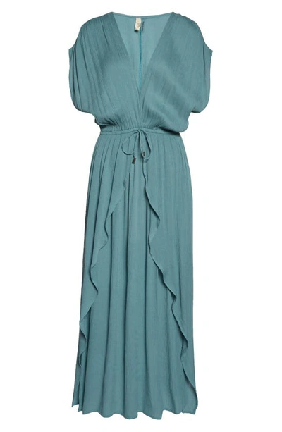 Shop Elan Wrap Maxi Cover-up Dress In Jade