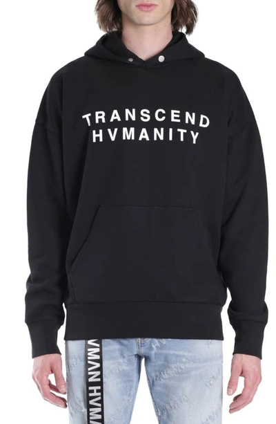 Shop Hvman Logo Graphic Hoodie In Black/ Brain