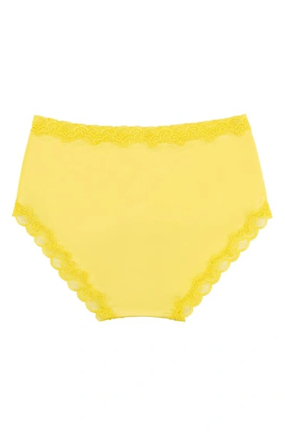 Shop Uwila Warrior Soft Silk Lace Trim Silk Briefs In Lemon Zest