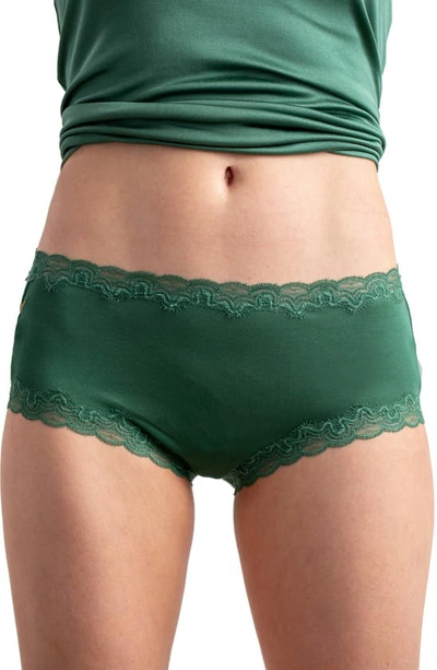 Shop Uwila Warrior Soft Silk Lace Trim Silk Briefs In Smoke Pine