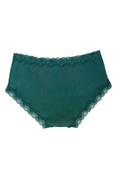 Uwila Warrior Soft Silk Lace Trim Silk Briefs In Smoke Pine