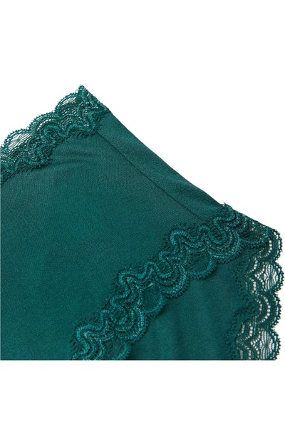 Uwila Warrior Soft Silk Lace Trim Silk Briefs In Smoke Pine