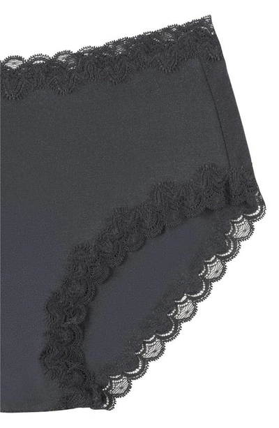 Shop Uwila Warrior Soft Silk Lace Trim Silk Briefs In Tap Shoe Black
