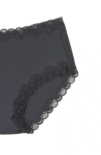 Uwila Warrior Soft Silk Lace Trim Silk Briefs In Tap Shoe Black