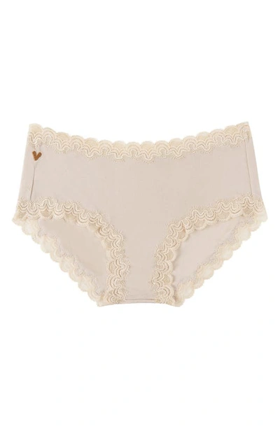 Uwila Warrior Soft Silk Lace Trim Silk Briefs In Smoke Grey
