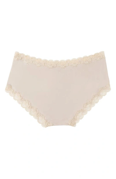 Uwila Warrior Soft Silk Lace Trim Silk Briefs In Smoke Grey