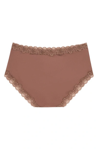 Shop Uwila Warrior Soft Silk Lace Trim Silk Briefs In Toffee