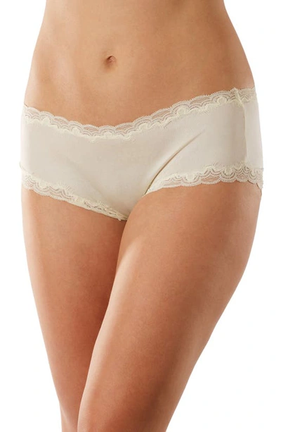 Shop Uwila Warrior Soft Silk Lace Trim Silk Briefs In Winter White