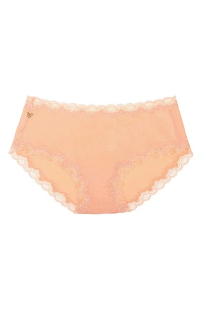 Shop Uwila Warrior Soft Silk Lace Trim Silk Briefs In Papaya Punch