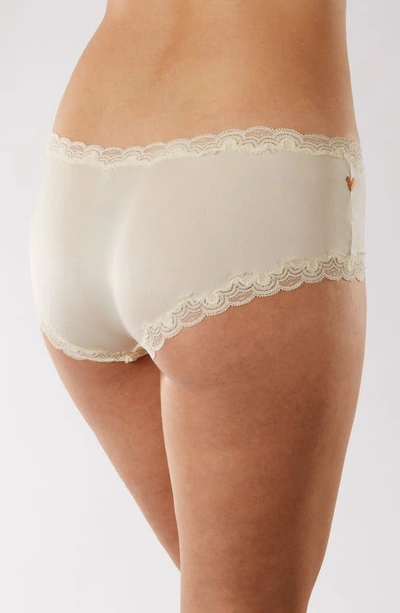 Uwila Warrior Soft Silks Lace-trim Bikini Briefs In Winter White