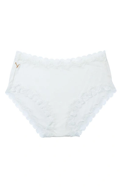 Uwila Warrior Soft Silks Lace-trim Bikini Briefs In Winter White