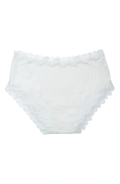 Uwila Warrior Soft Silks Lace-trim Bikini Briefs In Winter White