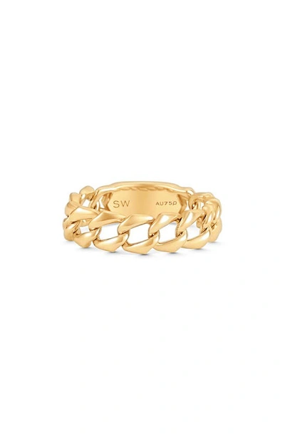 Shop Sara Weinstock Lucia Link Ring In Yellow Gold