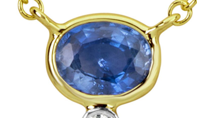Shop Meira T Sapphire & Diamond Pendant Necklace In Gold/ Blue