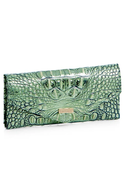 Shop Brahmin Veronica Melbourne Croc Embossed Leather Envelope Wallet In Agave