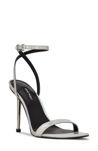 Nine West Women's Reina Ankle Strap Dress Sandals Women's Shoes In Iridescent Silver