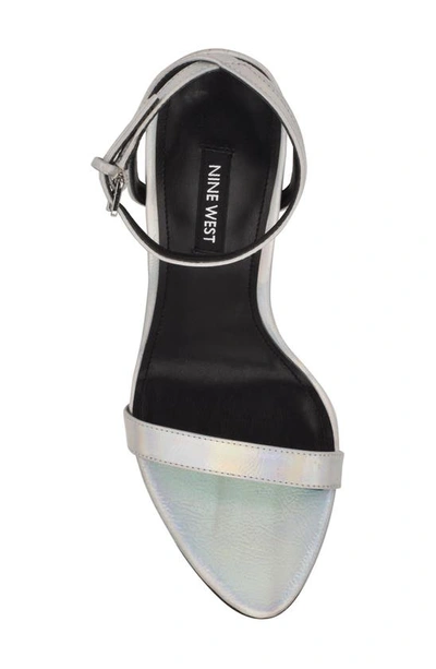 Nine West Women's Reina Ankle Strap Dress Sandals Women's Shoes In Iridescent Silver